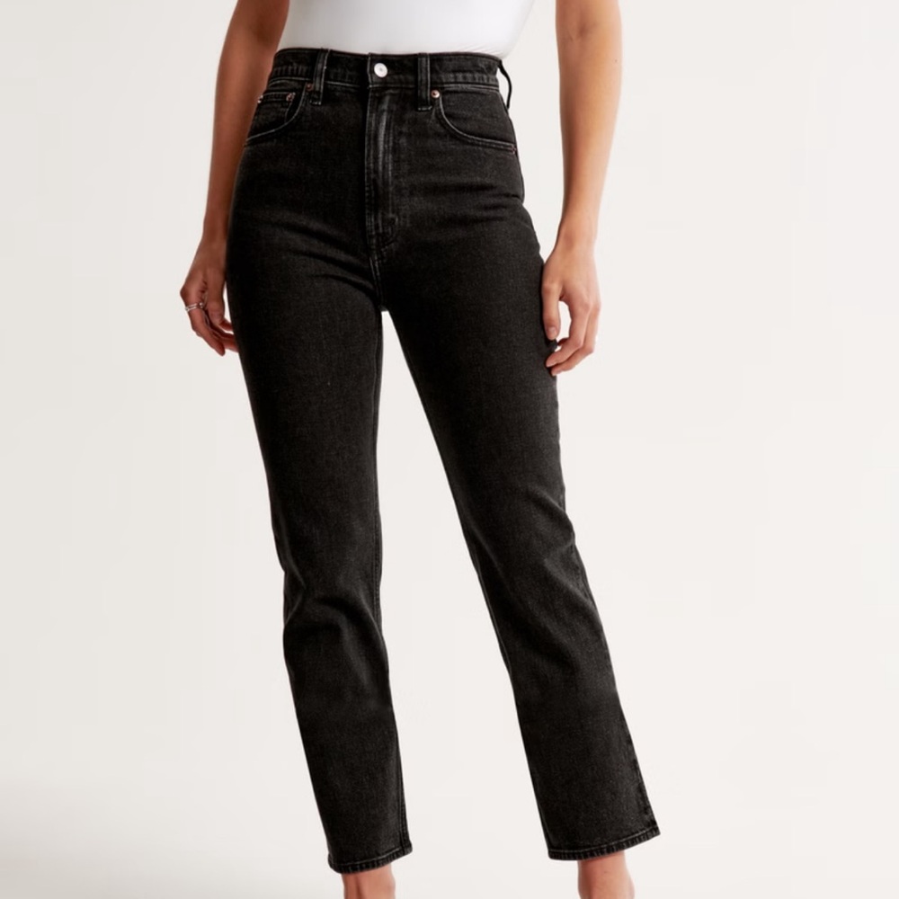 Abercrombie & Fitch Black Straight Leg Jeans